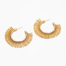 Load image into Gallery viewer, 18k gold plated beaded fringe earrings close up detail