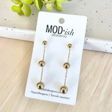 Load image into Gallery viewer, Gold Satellite Chain Earrings | Waterproof PVD