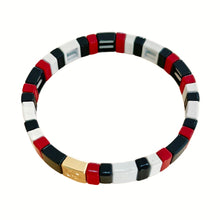Load image into Gallery viewer, Razorback Tile Bracelet - Red & White