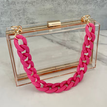 Load image into Gallery viewer, Fun acrylic chain purse strap with gold clasps