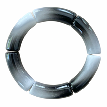 Load image into Gallery viewer, Black white ombre beaded bracelet gradient stretch style