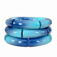 Load image into Gallery viewer, Blue ombre stretch bracelet stackable everyday wear