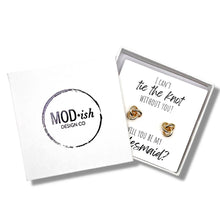 Load image into Gallery viewer, Bridesmaid proposal gift box with gold earrings