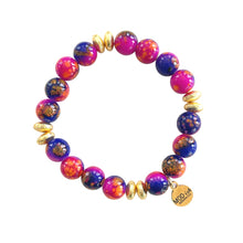 Load image into Gallery viewer, Colorful gemstone beaded bracelet multicolor stretch