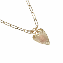 Load image into Gallery viewer, Gold-bursting-heart-necklace-radiant-pendant-design