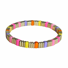 Load image into Gallery viewer, Pink & Yellow Tile Bracelet