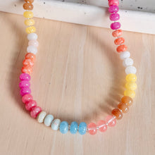 Load image into Gallery viewer, Colorful beaded necklace adds a warm pop of color to any outfit. Great for fall sweaters and cozy vibes. Pretty, colorful stones are rich and beautiful