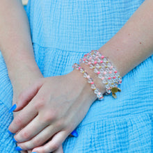 Load image into Gallery viewer, Light pink beaded bracelet lightweight stackable design