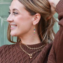 Load image into Gallery viewer, Beaded gemstone dangle earrings lightweight hypoallergenic for women