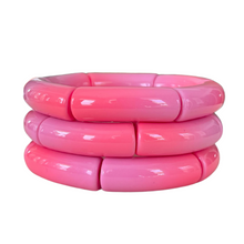 Load image into Gallery viewer, Pink ombre stretch bracelet stackable colorful style
