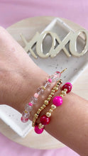 Load image into Gallery viewer, Pink stackable beaded bracelet worn on wrist everyday style