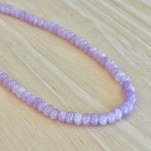 Load image into Gallery viewer, Lavender beaded necklace made with semi precious gemstone beads