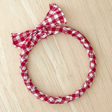Load image into Gallery viewer, Red Gingham Bandana Bangle