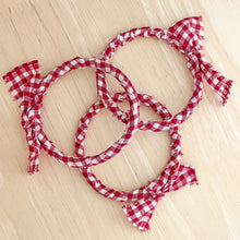 Load image into Gallery viewer, Red Gingham Bandana Bangle