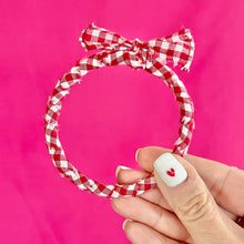Load image into Gallery viewer, Red Gingham Bandana Bangle