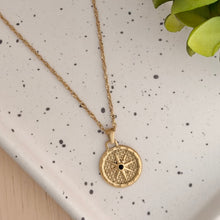 Load image into Gallery viewer, Compass Coin Necklace | Waterproof Stainless Steel PVD
