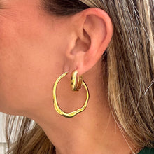 Load image into Gallery viewer, Wavy Hoop Earrings | Waterproof Stainless Steel PVD