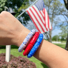 Load image into Gallery viewer, White splatter bracelet lightweight everyday jewelry