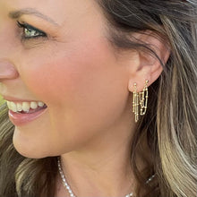 Load image into Gallery viewer, Dainty gold chain earrings that are lightweight and easy to elevate any outfit. A great gift for busy moms and teens alike. Perfect for everyday wear.