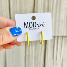 Load image into Gallery viewer, Enamel Oval Hoop Earrings