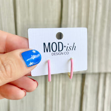 Load image into Gallery viewer, Enamel Oval Hoop Earrings