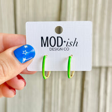 Load image into Gallery viewer, Enamel Oval Hoop Earrings