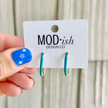 Load image into Gallery viewer, Enamel Oval Hoop Earrings