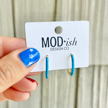 Load image into Gallery viewer, Enamel Oval Hoop Earrings