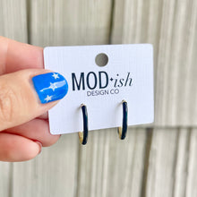 Load image into Gallery viewer, Enamel Oval Hoop Earrings