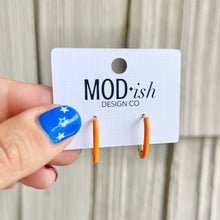 Load image into Gallery viewer, Enamel Oval Hoop Earrings