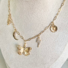 Load image into Gallery viewer, Nature inspired charm necklace gold layered style