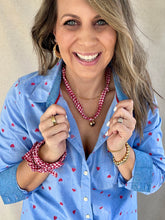 Load image into Gallery viewer, Red Gingham Bandana Bangle