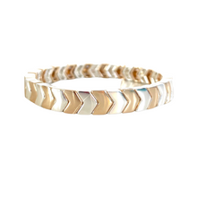 Load image into Gallery viewer, Chevron Tile Bracelet - Gold & Silver
