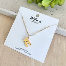 Load image into Gallery viewer, 18k gold plated dainty necklace with a KC charm to represent Kansas City makes a great gift for women
