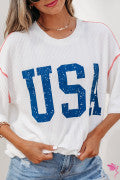 Load image into Gallery viewer, USA Ribbed Tee
