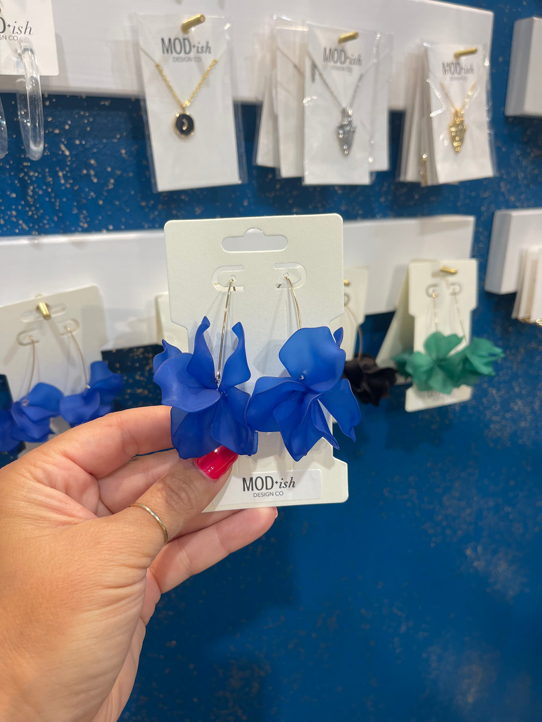 Petal Earrings - Blue
