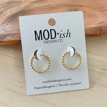 Load image into Gallery viewer, Small Beaded Hoop Huggies - Gold
