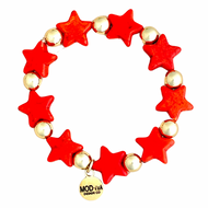 Howlite Star Bracelet - Orange