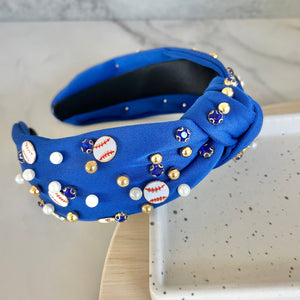 Blue Baseball Headband
