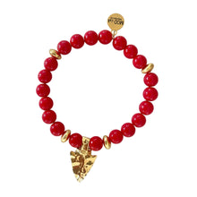 Load image into Gallery viewer, Arrowhead beaded bracelet with gold charm

