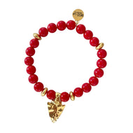 Arrowhead beaded bracelet with gold charm