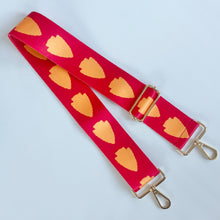 Load image into Gallery viewer, Arrowhead patterned adjustable purse strap gold hardware
