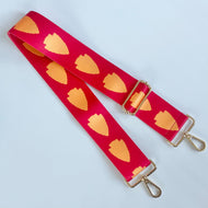 Arrowhead patterned adjustable purse strap gold hardware