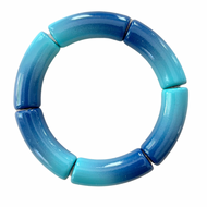 Blue ombre beaded bracelet gradient stretch stackable style