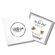 Bridesmaid proposal gift box with gold earrings