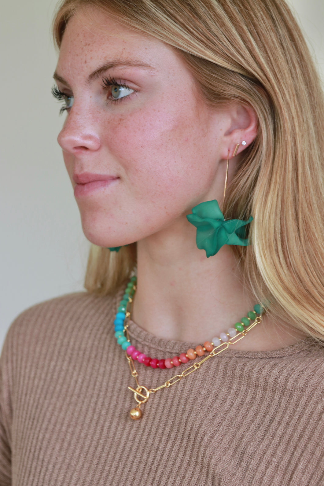 Petal Earrings - Green