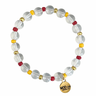 Chiefs beaded bracelet clear quartz colorful accents