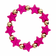 Howlite Star Bracelet - Hot Pink
