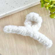 Sherpa Claw Clip - White