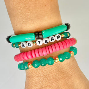 Personalized Word Bracelet - Aqua